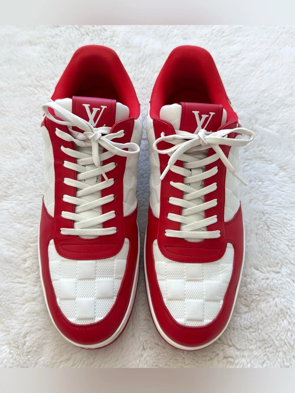 Louis Vuitton Rivoli red/white men sneakers size 10 US Authentic Retail 1275$
